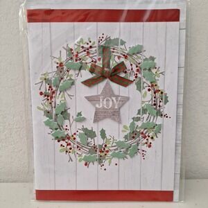 NEW BECK 3D Holiday Christmas Greeting Card - Wreath Joy